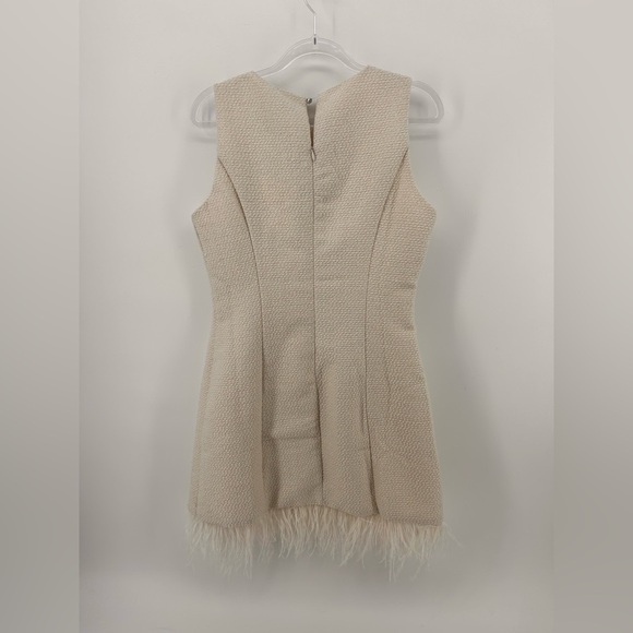 En Saison Women's Arden Sleeveless Feather-Trim Mini Dress Medium M NWT - Picture 6 of 12